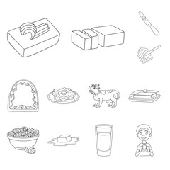 Isolated object of margarine and cholesterol logo. Collection of margarine and ingredient stock vector illustration.