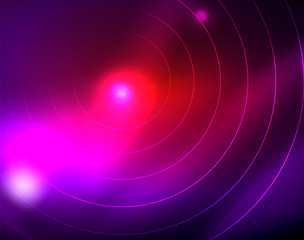Neon circles abstract background