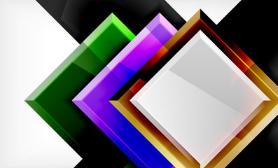 Bright colorful square shape blocks geometrical background
