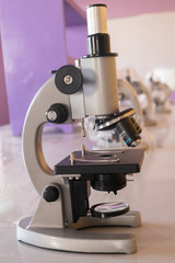 Microscope at science laboratory in the college