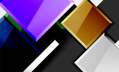 Bright colorful square shape blocks geometrical background
