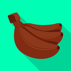 Isolated object of banana and food logo. Set of banana and peel stock vector illustration.