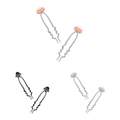 Vector design of hairpin and clip icon. Set of hairpin and lady stock vector illustration.
