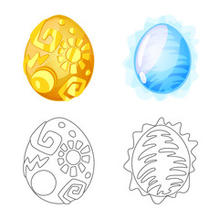 Vector design of animal and prehistoric icon. Collection of animal and cute  vector icon for stock.