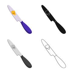 Isolated object of butter and knife sign. Collection of butter and fat vector icon for stock.