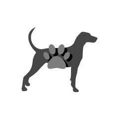 Dog with paw print logo icon