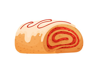 Roll with jam. Vector illustration on white background.