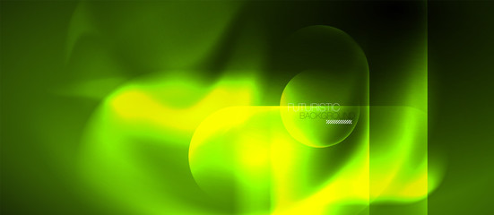 Neon glowing techno lines, blue hi-tech futuristic abstract background template
