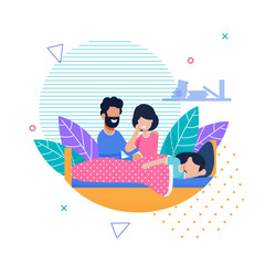 Mother and Father Looking at Sleeping Daughter