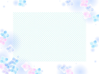 色とりどりの紫陽花の花のイラスト背景、水彩風