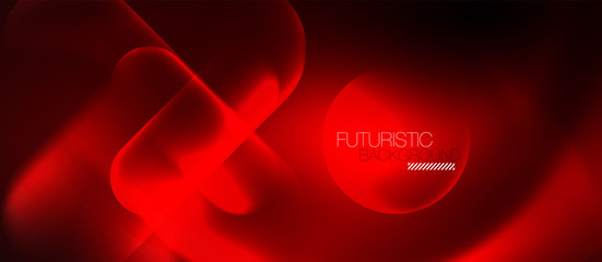 Neon glowing techno lines, blue hi-tech futuristic abstract background template