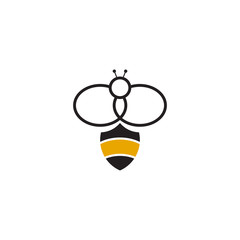 Bee icon logo design vector template
