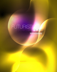 Shiny metallic neon waves vector design
