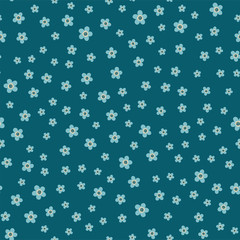 Seamless pattern with small flowers for fabric, wrapping paper. Background with delicate flowers for clothing, bedding. Vector