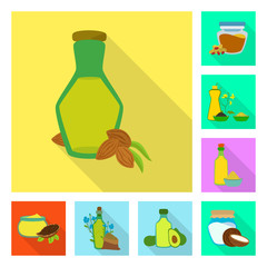 Isolated object of bottle and glass  logo. Set of bottle and agriculture stock vector illustration.
