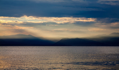 Fototapeta na wymiar Lake Garda in sunset