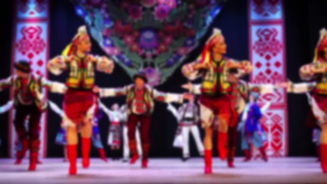 Ukrainian national dances. Out of focus.