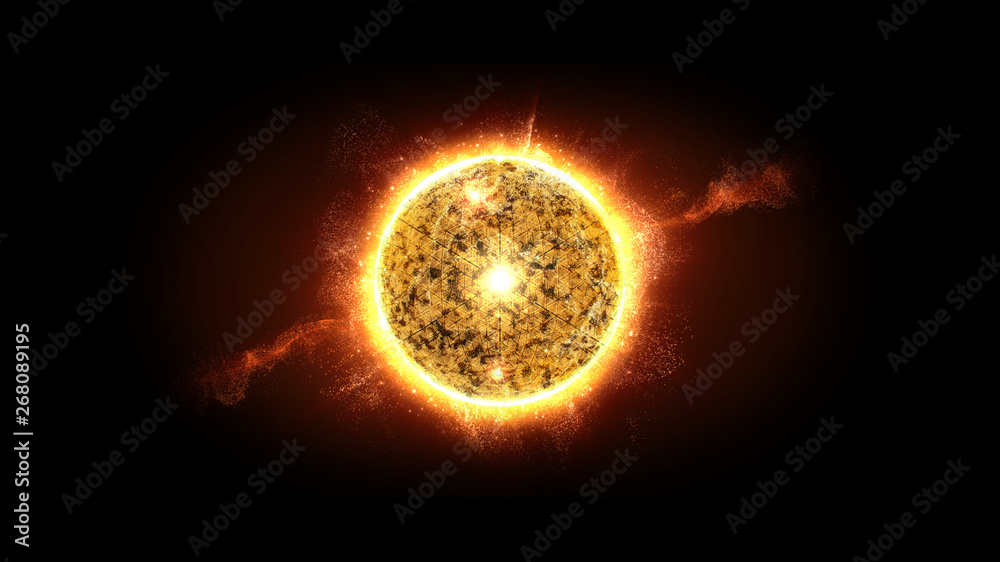 Poster Futuristic graphic user interface head up display screen with digital holographic Nuclear Fusion energy simulator display for digital background