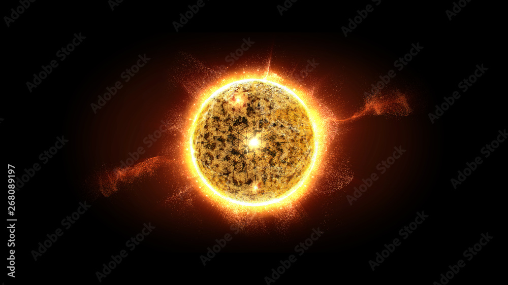 Poster Futuristic graphic user interface head up display screen with digital holographic Nuclear Fusion energy simulator display for digital background