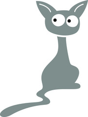 Sitting cat silhouette