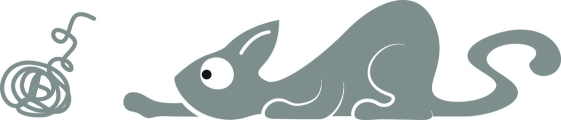 Cat playing silhouette