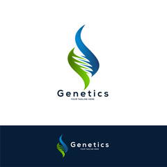 DNA logo designs concept, science and medicine creative symbol, DNA logo design