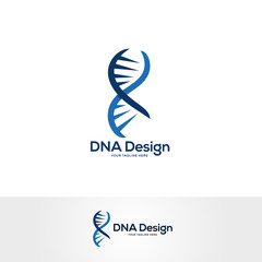 DNA logo designs concept, science and medicine creative symbol, DNA logo design