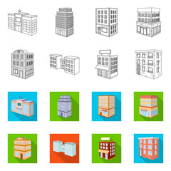 Isolated object of construction and building icon. Set of construction and estate vector icon for stock.
