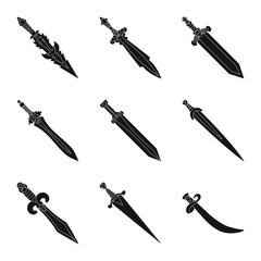 Vector illustration of sharp and blade  icon. Set of sharp and dagger  stock symbol for web.
