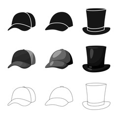 Vector design of clothing and cap sign. Set of clothing and beret vector icon for stock.