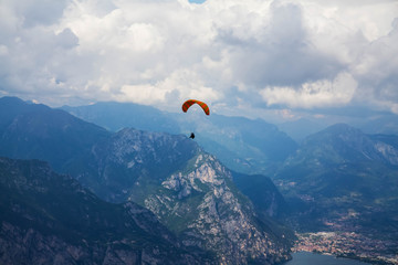 Paraglider over lake Garda