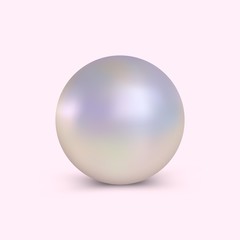 Obraz premium Elegancki realistyczny wektor perła, element dekoracji. Logo, ikona perełek do projektowania reklam sklepu jubilerskiego, kosmetyków, biżuterii i nie tylko.