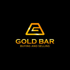 Gold bar shop logo concept
