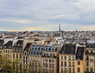 View of Paris city in spring. France. April 2019
