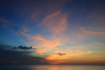 beautiful sunrise on the sea