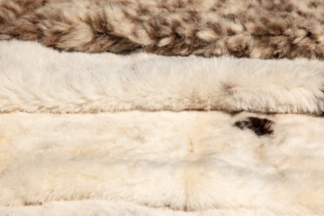 natural fur with different pile as background