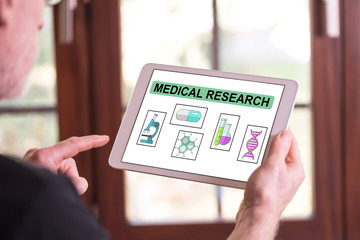 Medical research concept on a tablet