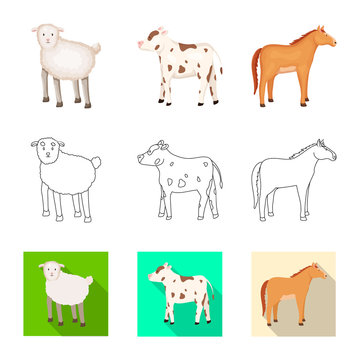 Vector design of breeding and kitchen  sign. Collection of breeding and organic  stock symbol for web.