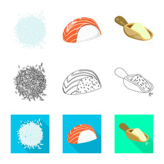 Isolated object of crop and ecological sign. Collection of crop and cooking vector icon for stock.