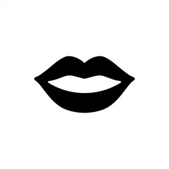 flat lip icon. vector illustration