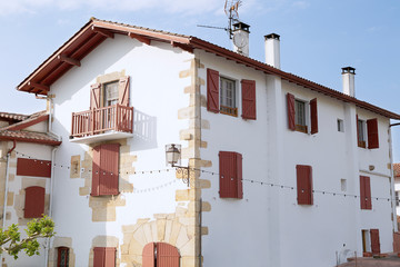 Traditional house in the Pyrenees-Atlantiques area located in Sare, France.