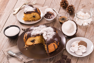 Chocolate coconut cake.