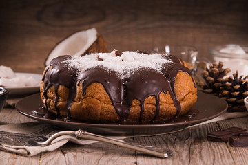 Chocolate coconut cake.
