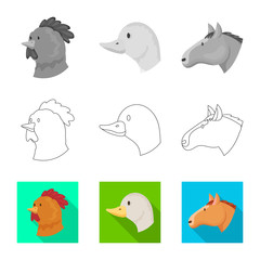 Vector illustration of agriculture and breeding sign. Collection of agriculture and organic  stock symbol for web.