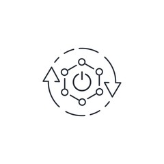 Button power. Select an alternative connection. Vector linear icon.