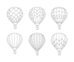 Set of Hot air balloon isolated on white background. - 268096362