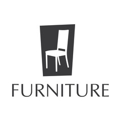 vector logo for shop selling furniture, sofa and wardrobe