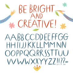 Hand drawn creative brush vector letters set