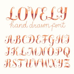 Calligraphy ornamental vector font