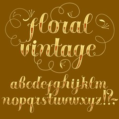 Calligraphy ornamental vector font